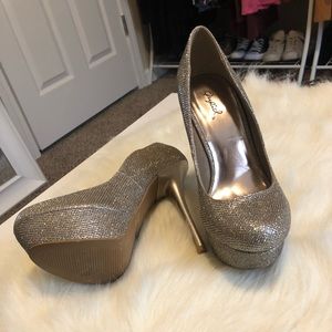 Champagne Platform Pumps Size 7